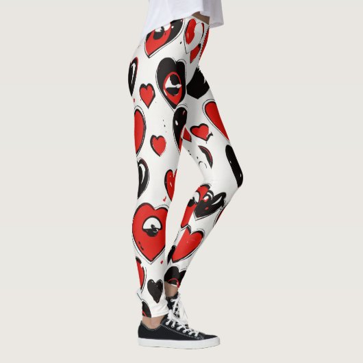 "Eenvoudige ogen Emoji Patroon op Hard" Leggings (Rechts)