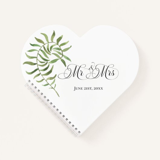 Eenvoudige olieramp, Mr & Mrs Wedding Heart Notitieboek (Voorkant)