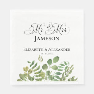 Eenvoudige olieramp, Mr. & Mrs Wedding Reception Servet