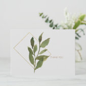 Eenvoudige olievloeistof Foliage Hartelijk dank Bedankkaart (Staand voorkant)