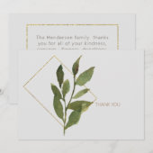 Eenvoudige olievloeistof Foliage Hartelijk dank Bedankkaart (Voorkant / Achterkant)