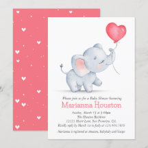 Eenvoudige olifant & hart ballon Baby shower