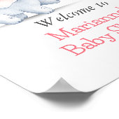 Eenvoudige olifant & hart ballon Baby shower Poster (Hoek)