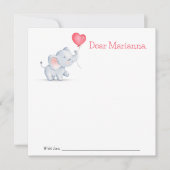 Eenvoudige Olifant & Hart Ballon Tijd Capsule Notitiekaartje (Voorkant)