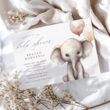 Eenvoudige Olifant met Ballonnen Neutrale Baby Sho