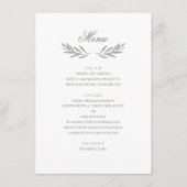 Eenvoudige olijfbladeren. Italiaanse bruiloft. bot Menu (Voorkant)