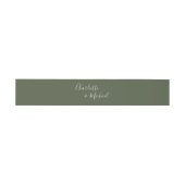 Eenvoudige olijfgroene handtekening script uitnodigingen wikkel (Vlak)