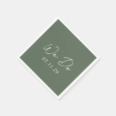 Eenvoudige olijfgroene moderne bruiloft servet (Hoek)