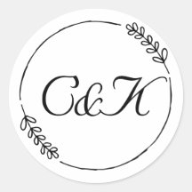 Eenvoudige olijftak initialen