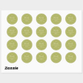 Eenvoudige olive Green Birthday Calligraphy Cute P Ronde Sticker (Vel)