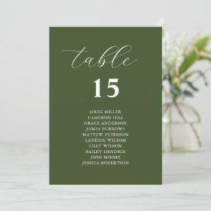 Eenvoudige Olive Green Wedding Seating Grafieken K Kaart