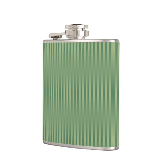 Eenvoudige  Olive Sage Groene Gradient Gestreept Heupfles (Links)