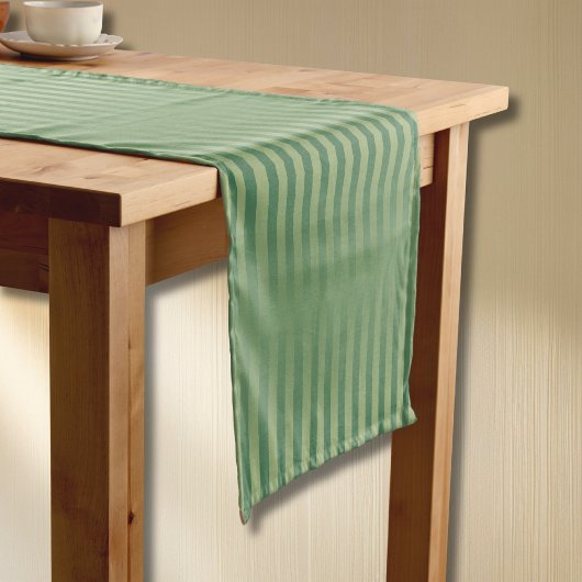 Eenvoudige  Olive Sage Groene Gradient Gestreept Korte Tafelloper