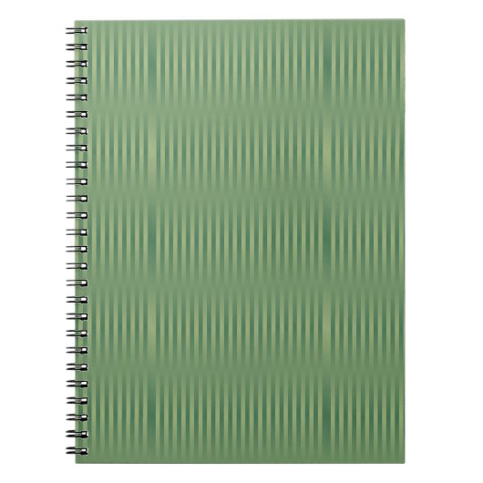 Eenvoudige Olive Sage Groene Gradient Gestreept Notitieboek (Voorkant)