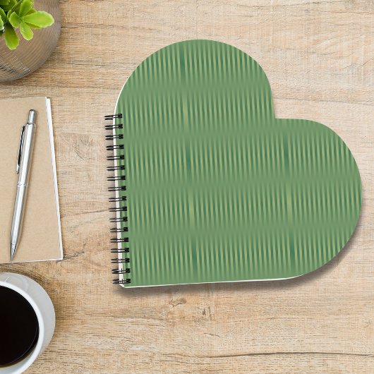 Eenvoudige  Olive Sage Groene Gradient Gestreept Notitieboek