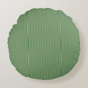 Eenvoudige Olive Sage Groene Gradient Gestreept Rond Kussen