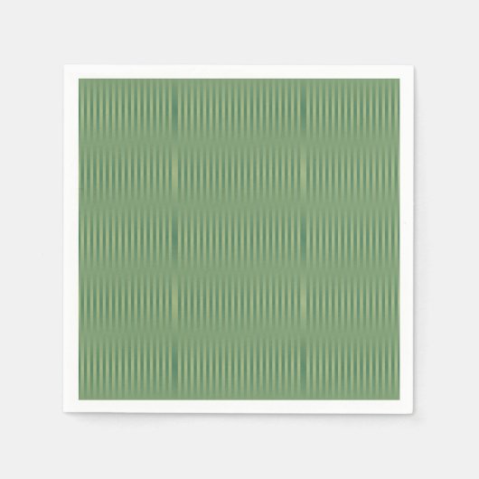Eenvoudige  Olive Sage Groene Gradient Gestreept Servet (Voorkant)