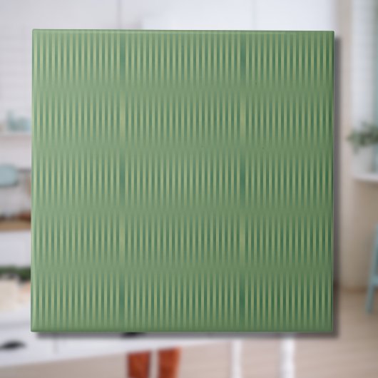 Eenvoudige Olive Sage Groene Gradient Gestreept Tegeltje