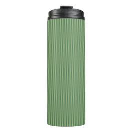 Eenvoudige Olive Sage Groene Gradient Gestreept Thermosbeker