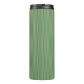 Eenvoudige  Olive Sage Groene Gradient Gestreept Thermosbeker (Achterkant)