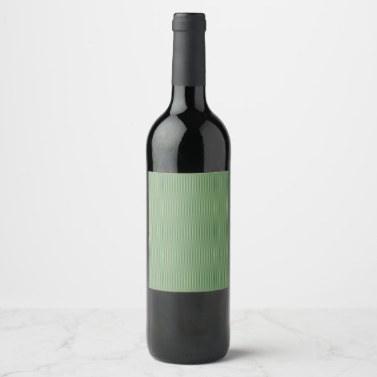 Eenvoudige  Olive Sage Groene Gradient Gestreept Wijn Etiket (Voorkant)