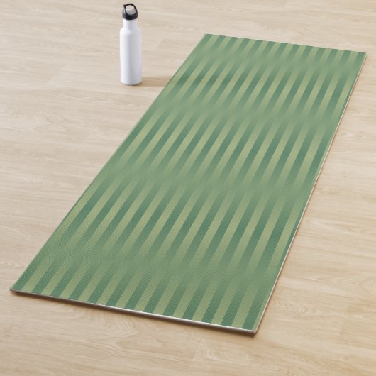 Eenvoudige Olive Sage Groene Gradient Gestreept Yogamat (In situ)