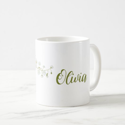 Eenvoudige Olivia noemt witte rozen elegant Koffiemok (Voorkant rechts)