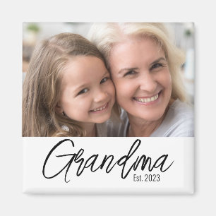 Eenvoudige Oma Opgericht Jaar Foto Magneet