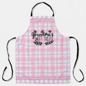 Eenvoudige oma's Plaid All-Over Print Schort (Voorkant)