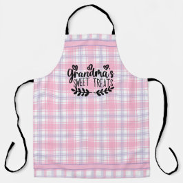 Eenvoudige oma's Plaid All-Over Print Schort