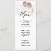 Eenvoudige Ombre Wit Foto Bruiloft Receptie Menu (Voorkant)