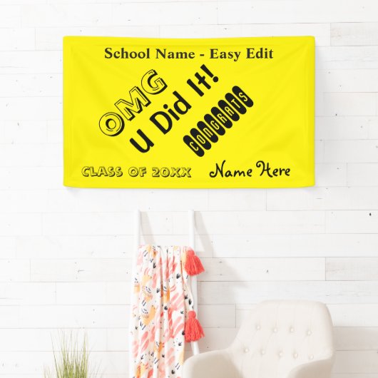 Eenvoudige OMG-congraties bewerken Spandoek (Insitu)