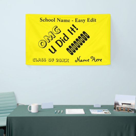 Eenvoudige OMG-congraties bewerken Spandoek (Beurs)