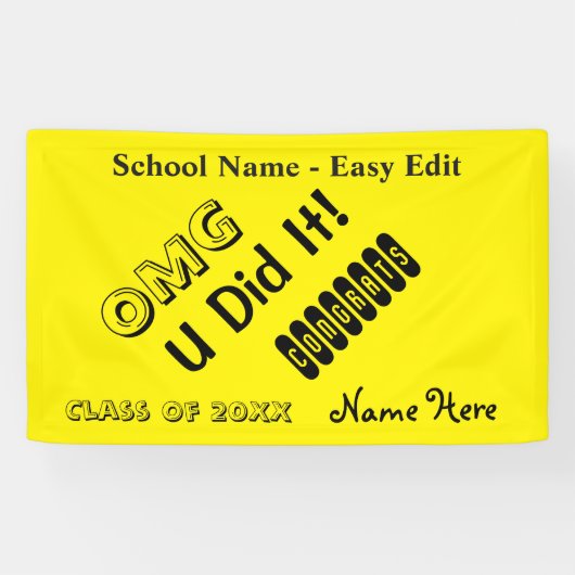 Eenvoudige OMG-congraties bewerken Spandoek (Horizontaal)