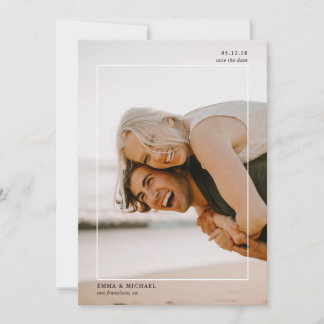 Eenvoudige omhulde foto save the date