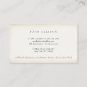 Eenvoudige  ondernemer Rustic Aged Gentlemen Visitekaartje (Achterkant)