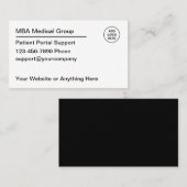 Eenvoudige ondersteuning van het Logo-patiëntenpor Visitekaartje (Voorkant / Achterkant)