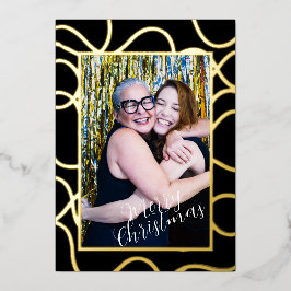 Eenvoudige One Photo Black Folie vakantie Kaart