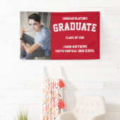 Eenvoudige One Photo Red Afstuderen Banner (Insitu)