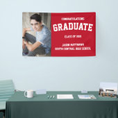 Eenvoudige One Photo Red Afstuderen Banner (Beurs)
