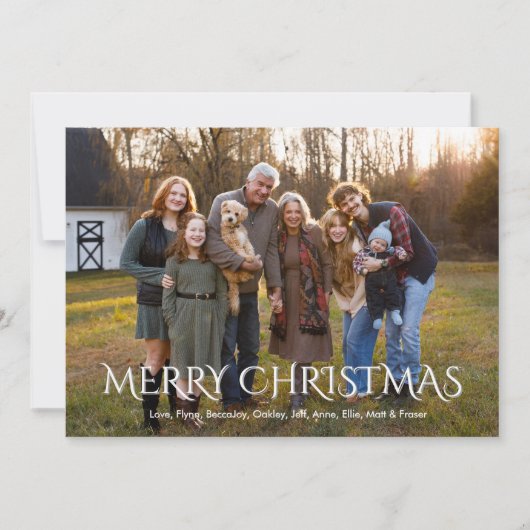 Eenvoudige One Photo White Typography Family Updat Feestdagenkaart (Voorkant)