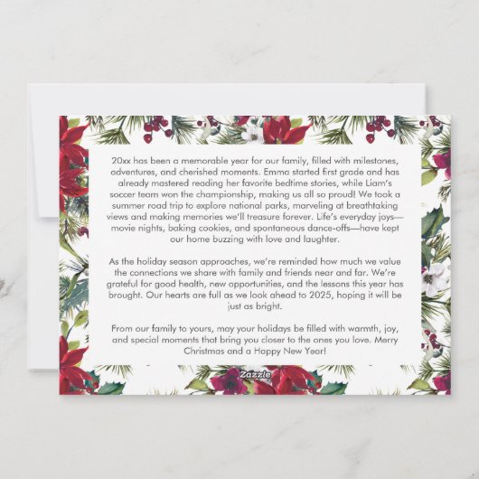 Eenvoudige One Photo White Typography Family Updat Feestdagenkaart (Achterkant)