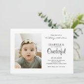 Eenvoudige ONEderful foto Verjaardag Kaart (Staand voorkant)