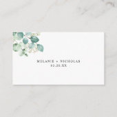 Eenvoudige online Eucalyptusbruiloft RSVP-behuizin Informatiekaartje (Achterkant)