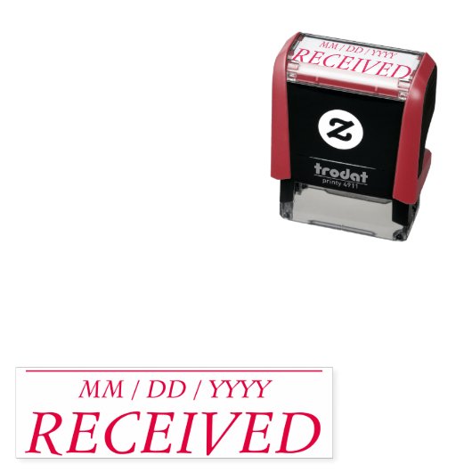 Eenvoudige "ONTVANGEN" Rubberen stempel (In situ)