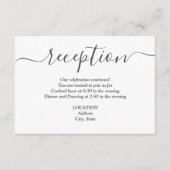 Eenvoudige ontvangst van zwart-witbruiloft informatiekaartje (Voorkant)