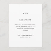 Eenvoudige ontvangst van zwart-witbruiloft informatiekaartje (Voorkant)