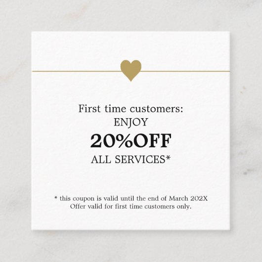 Eenvoudige oogsalon kortingskaartje (Voorkant)