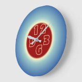 Eenvoudige Oogverblindende Blauwe Rode Wandklok (Hoek)