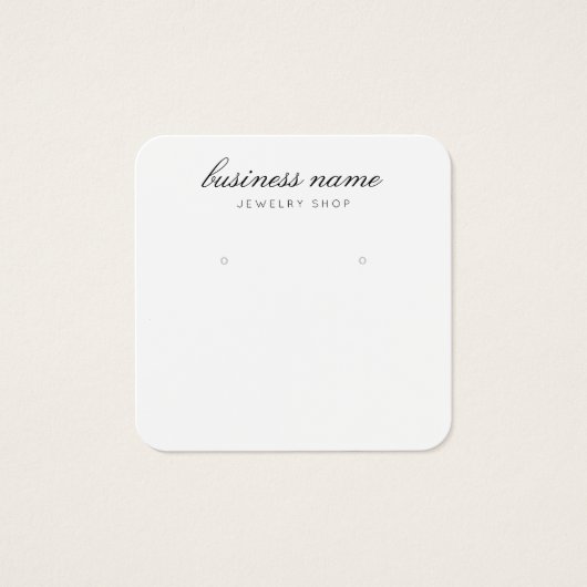 Eenvoudige, oorbare juwelenkaart vierkante visitekaartjes (Voorkant)